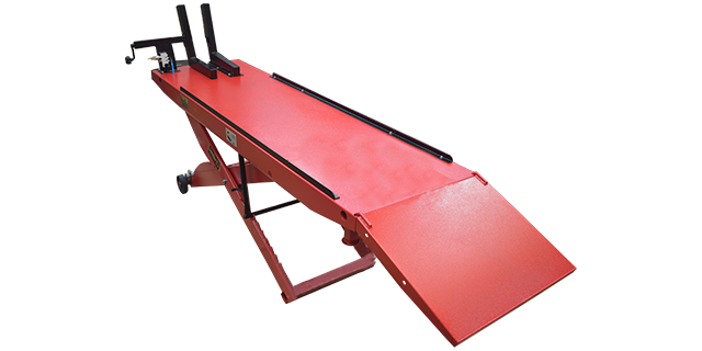 Mesa Elevadora para Motos Neumatica Alto y Bajo Cilindraje Rojo/negro