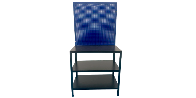MESA DE TRABAJO NEGRO-AZUL 50cmX 100cm X 200cm INCLUYE TABLERO y 20...