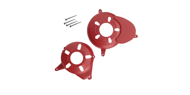 Kit Protector Plastico Tapa Volante-tapa Clutch Pulsar 180 - 220 Roja