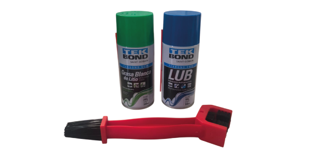 Kit Mantenimiento para Cadena Motos( Lubricante,limpiador,cepillo)